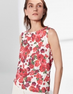 Top estampado floral granate