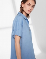 Blue short-sleeved light shirt