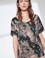 Tropical print top