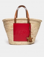 Natural fiber basket bag