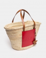 Natural fiber basket bag