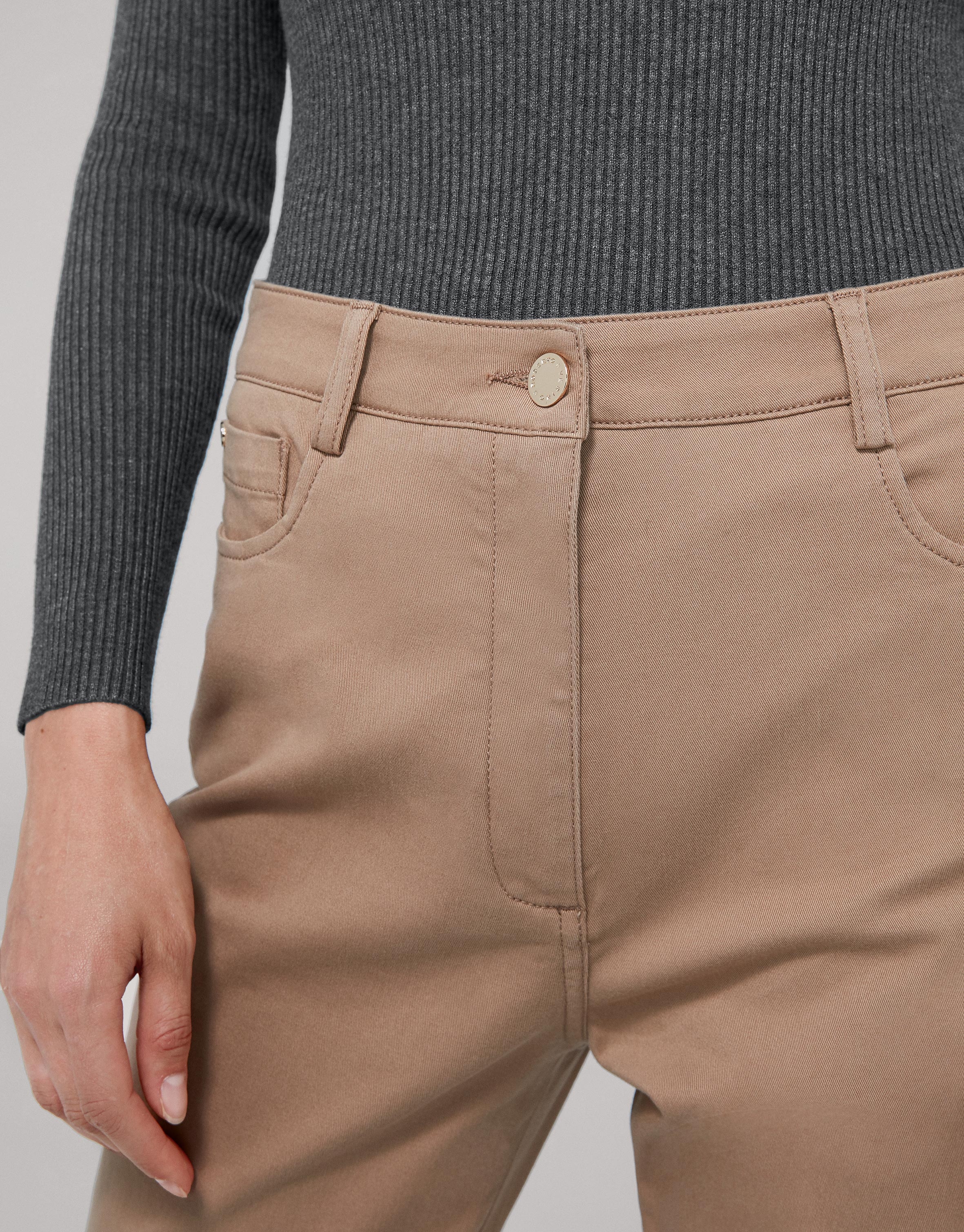 Mink-colored satiny cotton pants