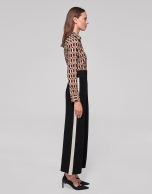 Black knit palazzo pants