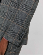 Gray and brown plaid sports jacket