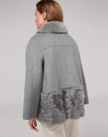 Chaqueta de paño y pelo gris