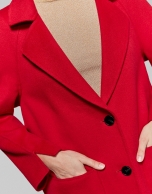 Long red poppy wool coat