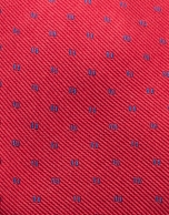 Corbata seda roja con jacquard azulón