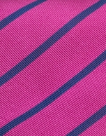 Corbata seda fucsia con rayas azul