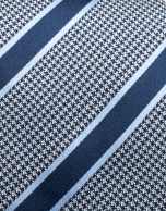 Blue houndstooth and striped silk tie