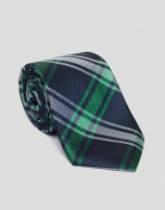 Blue and green checked tie