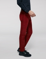 Tile corduroy pants with five pockets