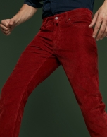 Tile corduroy pants with five pockets