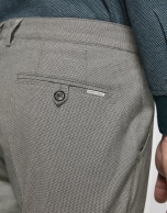 Gray bird's eye weave cotton chinos