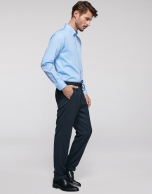 Navy blue pants with elastic waist