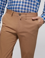 Camel cotton chino pants