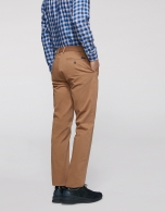 Camel cotton chino pants