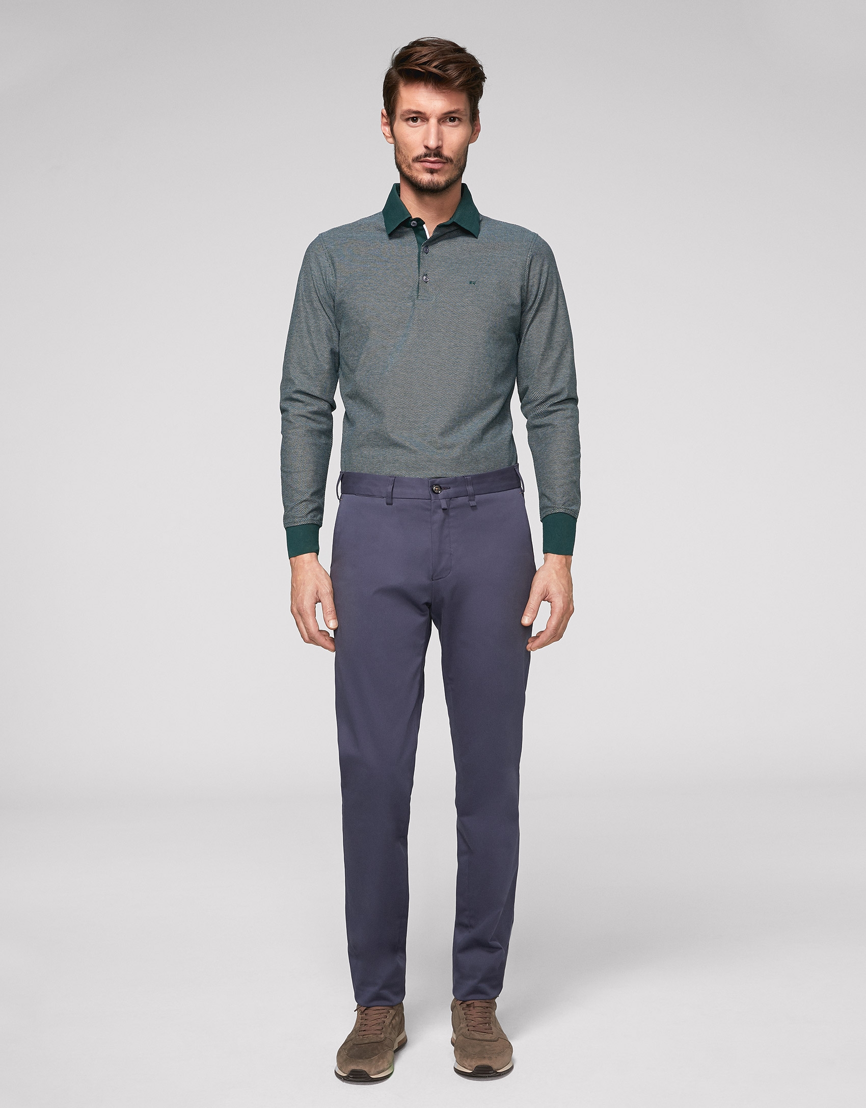 Medium blue cotton chino pants