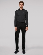 Black cotton chino pants