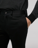 Black cotton chino pants