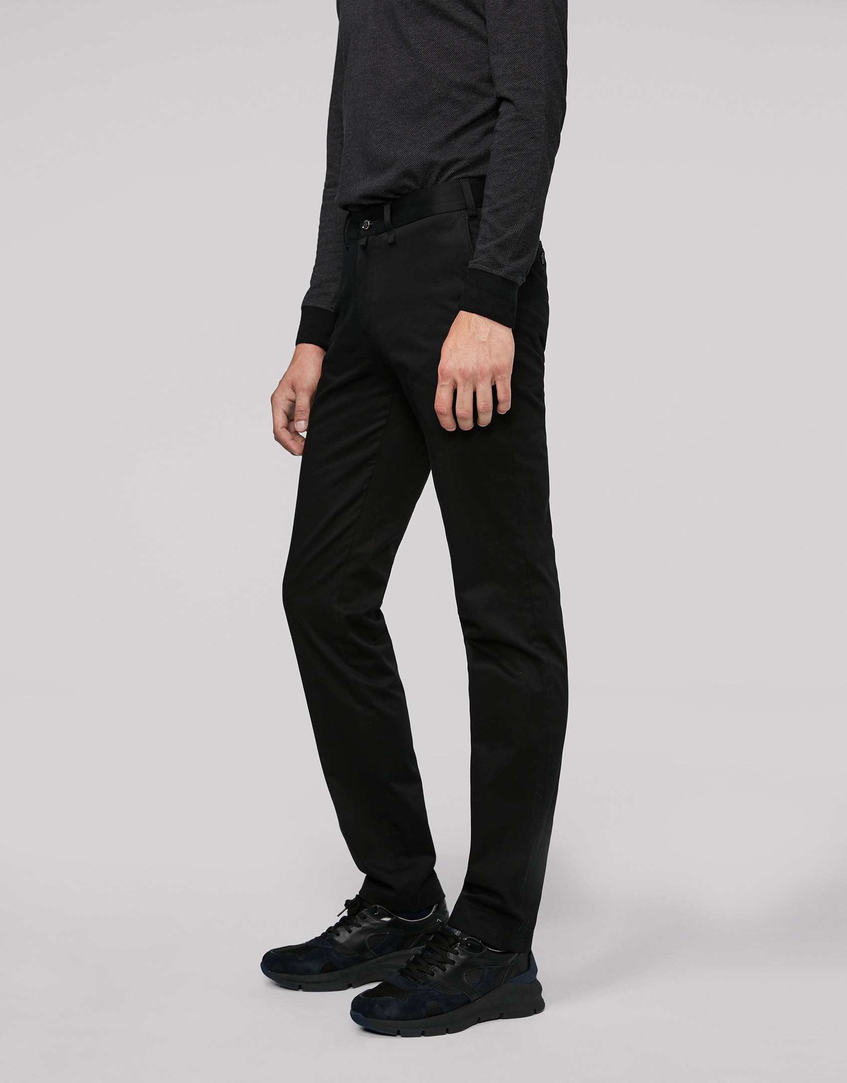 Black cotton chino pants