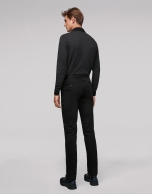 Black cotton chino pants