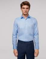 Light blue thin-striped dress shirt