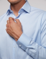 Light blue and white striped dress shirt