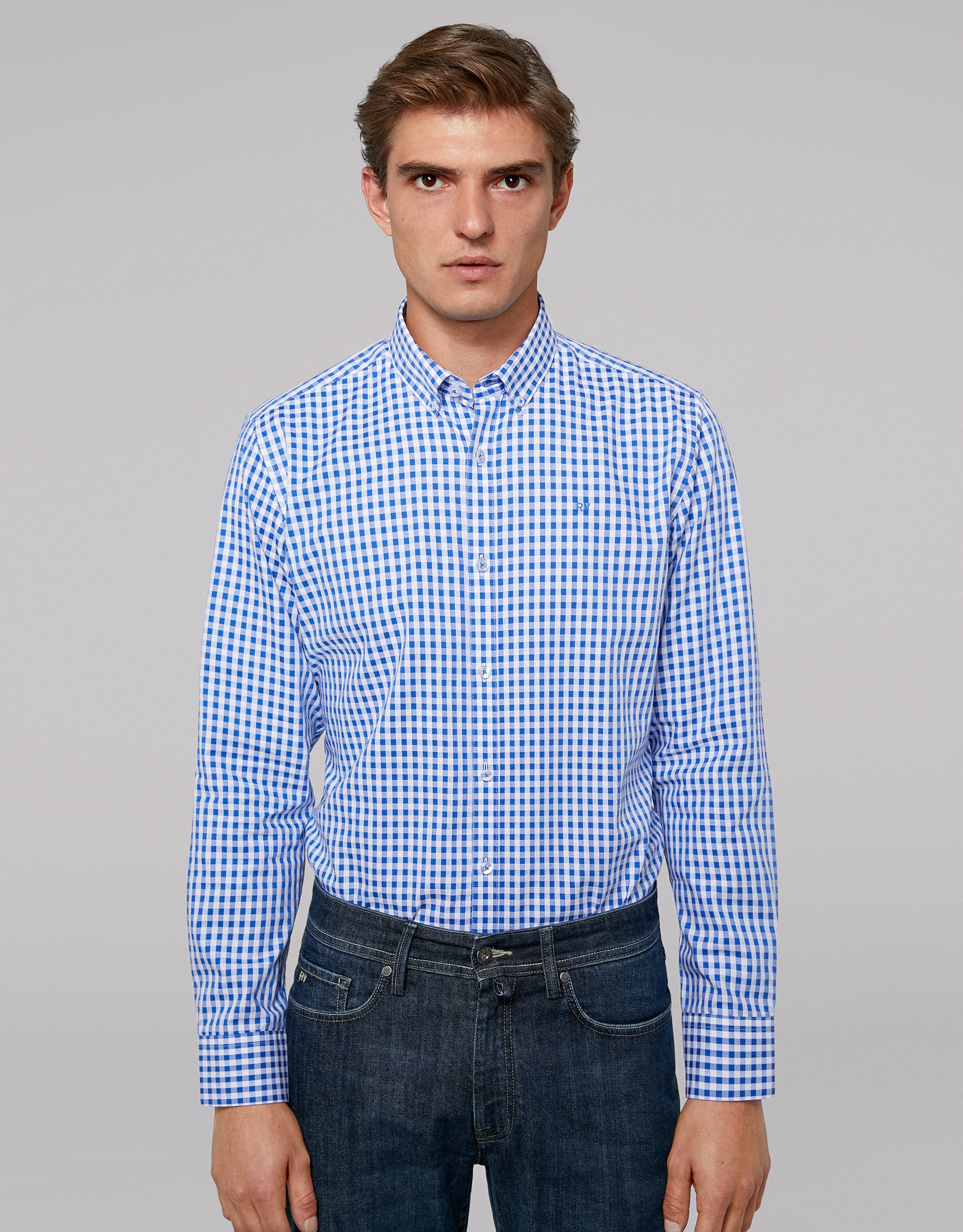 Blue Vichy checked sport shirt