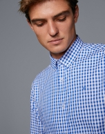 Blue Vichy checked sport shirt