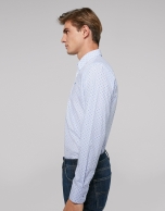 Blue necktie print sport shirt 