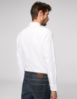 Camisa slim algodón panamá blanco