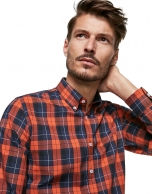 Dark orange checked sport shirt