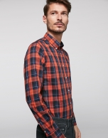 Dark orange checked sport shirt