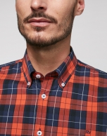 Dark orange checked sport shirt