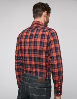 Dark orange checked sport shirt