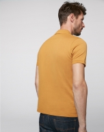 Gold cotton polo shirt