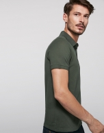 Khaki cotton polo shirt