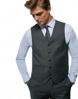 Grey wool fake plain dress vest