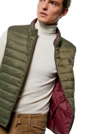 Khaki and burgundy, reversible, sport vest