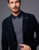 Dark blue wool sport jacket