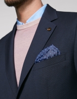 Navy blue sport jacket with patch pocket