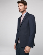 Navy blue sport jacket with patch pocket