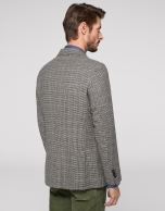 Gray sport jacket with patch pocket