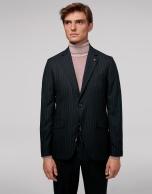 Blue pinstripe sport jacket