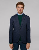 Blue checked sport jacket