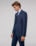 Traje slim fit falso liso azulón