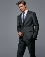 Gray pinstriped half canvas  suit