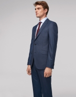 Deep blue bird's eye weave regular fit suit