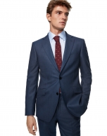 Deep blue bird's eye weave regular fit suit