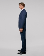 Fake plain blue slim fit suit